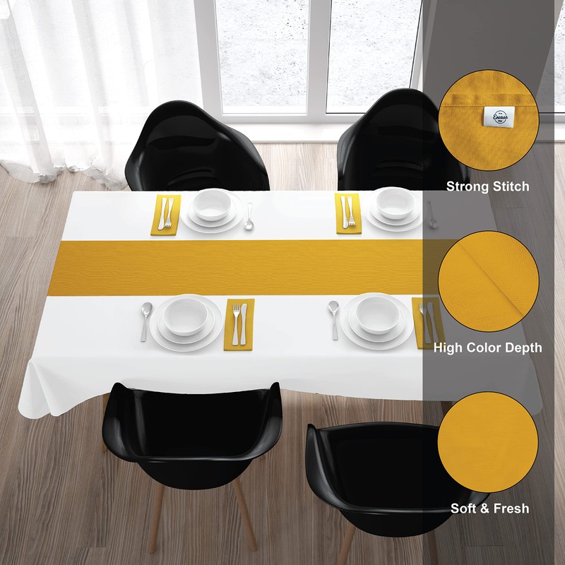 Encasa Table Runner 13x72 in Long | Cotton Canvas Fabric