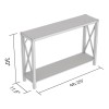 Safdie & Co. 46"L 1-Shelf Metal Sides Console Table in