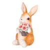 Solar Rabbit Statue Cute Handpainted Resin Bunny Statue Decor Rabbit