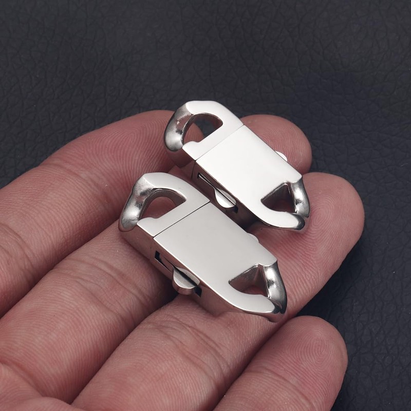 HALLEBEADS 2 Sets Stainless Steel Spring Clasps Cuban Link Clasp