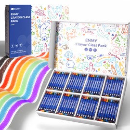 ENMY Crayon Bulk Class Pack 320 Count, 8 Assorted Colors with 40 Crayons per Color, Back To School Supply List Essential, Non-Toxic Bulk Crayon for School Supply Rooms and In Class For Teachers