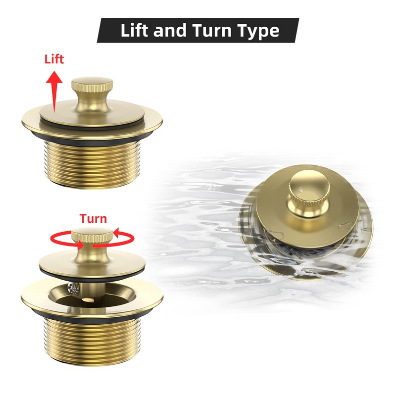 Brushed Gold Bathtub Drain Bath Tub Trim Set Conversion Kit