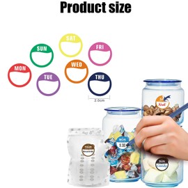 Food Labels, 3500 PCS Day Dots Food Labels Totaling, Food Rotation Labels for Catering Outlets, Use in Commercial Kitchens and Restaurants(500 Labels Per Roll)