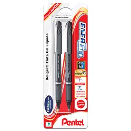 Pentel de México Bolígrafo Energel Ink Blíster Diseño Sport Tinta Negra 2 Piezas/Punta de Aguja-BL30BP2-A
