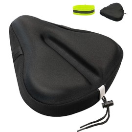 Geronmine - Funda acolchada de gel para asiento de bicicleta para mujeres y hombres, funda de cojín de asiento de bicicleta de ejercicio más cómoda, suave para girar en interiores y exteriores,