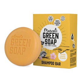 Marcel's Green Soap - Shampoo Bar Vanilla & Cherryblossom - Daily use, plastic and sulfate free - Saves 3 bottles of regular Shampoo - 100% Eco friendly - 100% Vegan - 97% Biodegradable - 90 G