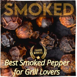 Smoked Black Pepper Grinder Manual 3.5oz YUPANQUI Smoked Pepper Grinder with Peppercorns BEST Smoked Black Peppercorns Grinder FOR BBQ Grilling - Smoked Pepppercorns Whole in Black Pepppercorn Grinder