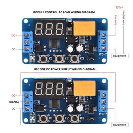 3V 3.7V 4.5V 5V 6V 7.4V Adjustable Cycle Timer Control Relay Time Delay Switch Module Timing Delay Relay Module Motor Bulb LED Belt DC Motor Compatible with Small Pump Timer Relay Module