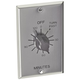 C Series Commercial Style Spring Wound Auto Off In-Wall Time Switch, 2 Hours Timer Length, SPST Switch Type