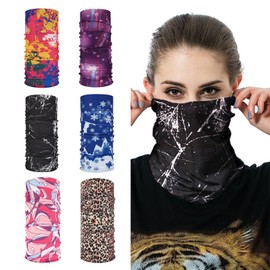 ZesNxj 6 panni multifunzione stampati, bandane per moto, foulard e tubo, maschera multifunzione da donna, protezione UV, traspirante, per sport all'aria aperta, sci, escursionismo, ciclismo