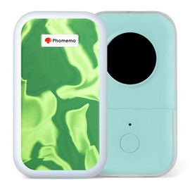 Phomemo D30 Label Maker Case - Green Rippled Silicone Cover, Shockproof & Anti-Scratch, Soft Grip, Protective & Decorative Shell for D30 Mini Bluetooth Label Printer (Case Only)