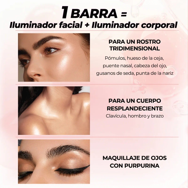 Iluminador Jelly En Barra, Brillo Larga Duración 8g