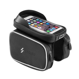 VOANZO Large Capacity Bicycle Frame Bag, 6 Inches Cellphone TPU Touch Screen TPU Touch, Laminated Waterproof Bike Front Tube Pack