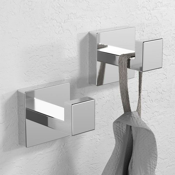 HITSLAM Towel Hooks for Bathroom Wall Mounted, Chrome Bathroom Hook,