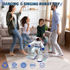 Robot Toy for Children from 4 5 6 7 8 9 10 Years Old Boys Girls, Robot Children Remote Controlled Robot Programmable RC Robot with Gesture Control / Walk Learning Toy for Birthday Gifts