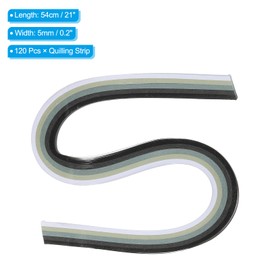 PATIKIL Pack of 120 Rainbow Quilling Strips Paper 3/16 Inch (5 mm) 21 Inch Origami Paper Quilling Strips for Arts DIY Crafts Christmas Gradient Black