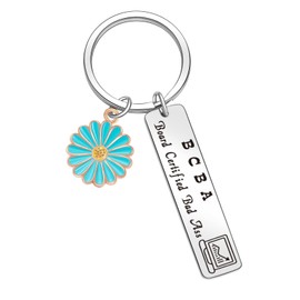 ORZOESD BCBA Keychain Behavior Therapy Gift Behavior Analyst Gift BCBA Therapist Jewelry Aba Keychain BCBA Specialist Gift Case Manager Gift Behavior Therapist Jewelry BCBA Jewelry