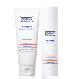 DOPAMY Nuropep 8R Cleansing Foam Toner Set for Face Wash, Lotion, Pores, Moisturizing