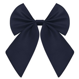 GHTIYLP Bow Tie for Women Pre-tied Adjustable Womens Bow Tie, Solid Color Bowtie for Women School Uniform Work Party (Navy Blue)