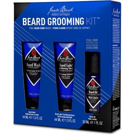 Jack Black - Beard Grooming Kit - Beard Wash, Beard Lube Conditioning Shave, Beard Oil, Beard Comb, Helps Soften Facial Hair, Pre-Shave Oil, Shave Cream, Sulfate-Free Formula, 4-Piece Kit