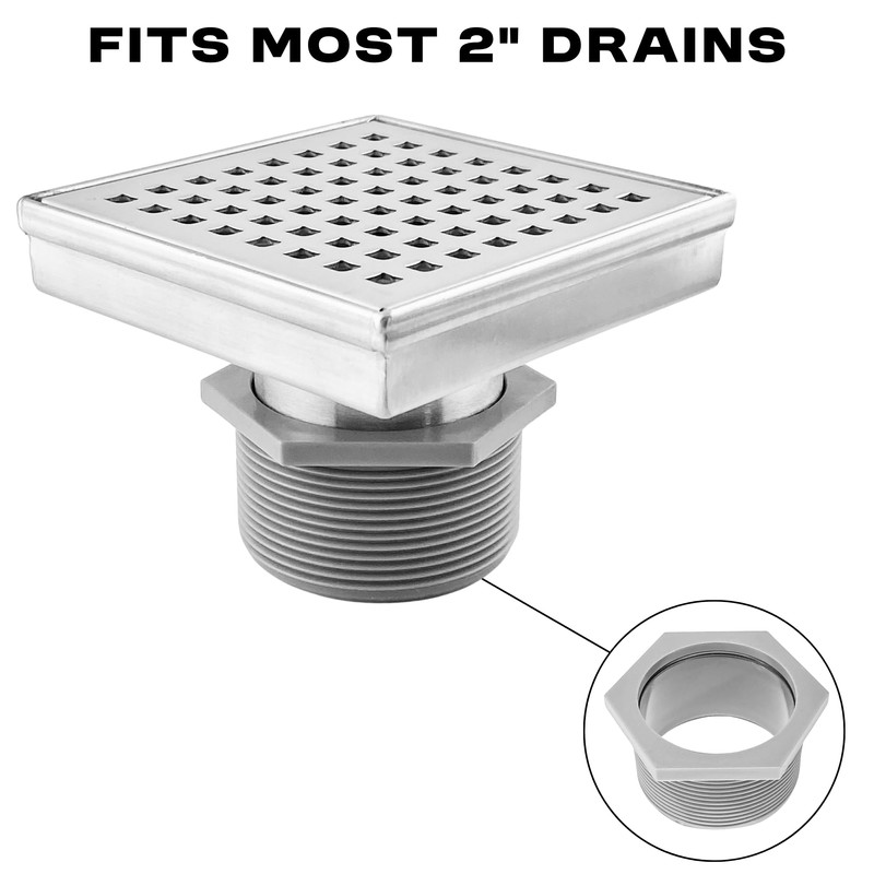 2” Threaded Shower Drain Adapter Compatible with Oatey and Other