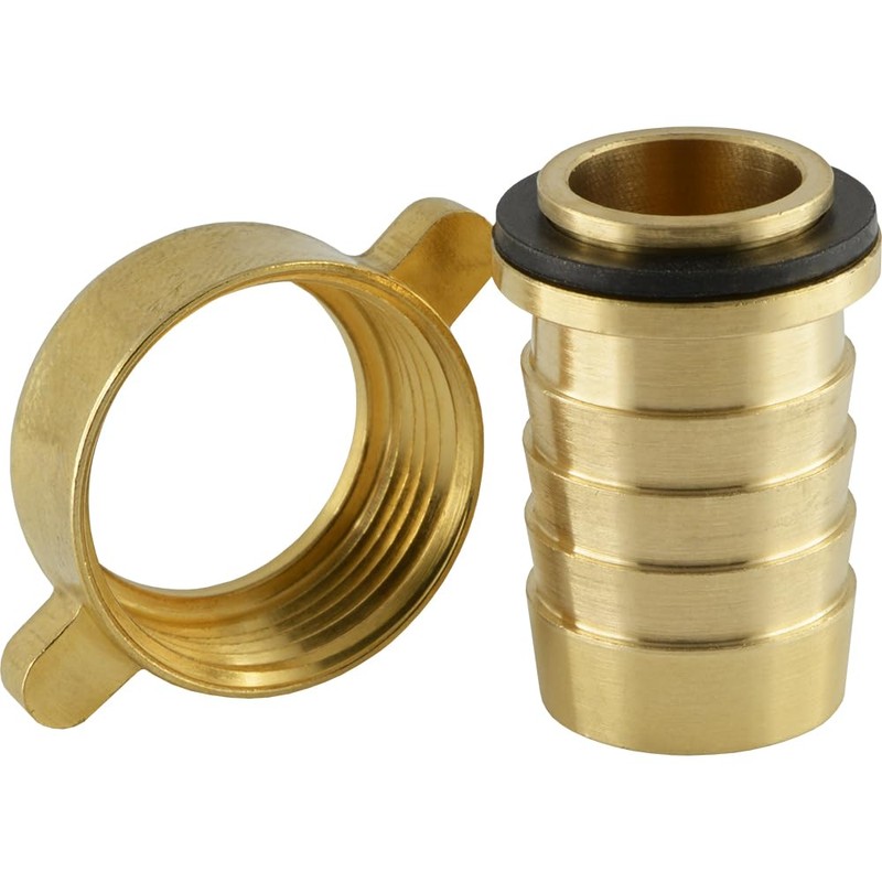 fittingteile Hose Nozzle with Wing Union Nut, Flat Sealing Brass