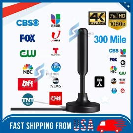 Digital Antenna 300 Miles Upgraded TV Antenna Digital HD Antenna Indoor HDTV 1080P 4K Long Range