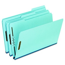 Pendaflex FP313 Pressboard Folders, 2 Fasteners, 1" Expansion, 1/3 Tab, Legal, Blue (Box of 25)