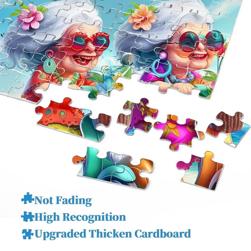 Summer Beach 1000 Piece Puzzle for Adults, PICKFORU Funny Beach