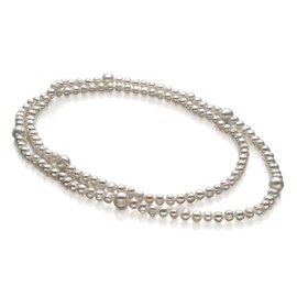 Chloe White 6-11mm A Quality Freshwater Cultured Pearl Necklace-40 in length