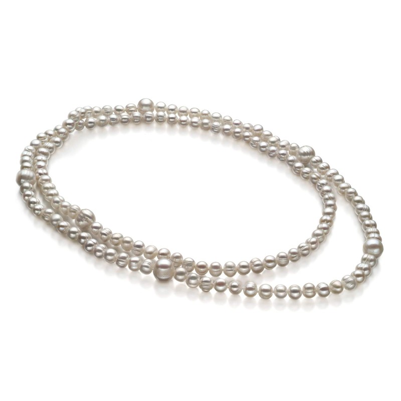 Chloe White 6-11mm A Quality Freshwater Cultured Pearl Necklace-40 in