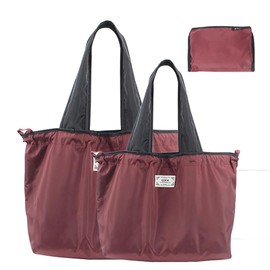 GOKOU 2-Piece Set of Same Color, Eco Bag, Convenience Store, Compact, Shopping Bag, ECO Tote, Shopping, Supermarket, Foldable, Large Capacity, Waterproof, Lightweight, Shopping Bag, Storage, Stylish,