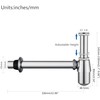 ZM Zinc&SS Bottle Trap Pipe Basin Sink Waste Kit 1-1/4'',