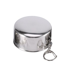 S/M/L Viaje de Acero Inoxidable, Vaso de Acero Inoxidable Plegable Vaso Plegable Taza Plegable Campamento Llavero Retráctil Telescópico Plegable (L)