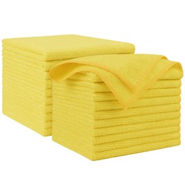 AIDEA Microfiber Cleaning Cloth, 20PK, Microfiber Towels for Cars, Premium All Purpose Car Cloths, Dusting Cloth Cleaning Rags, Absorbent Towels for SUVs, House, Kitchen, Window, 12"×12", Yellow
