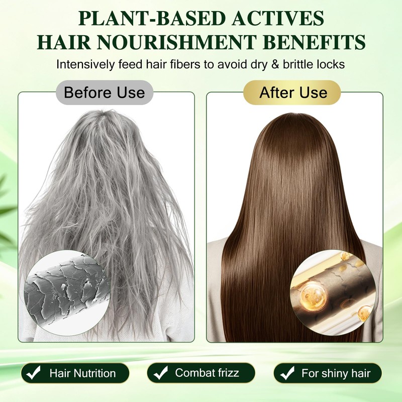 LASRWUP Brown Hair Dye Shampoo for 100% Gray Hair Coverage