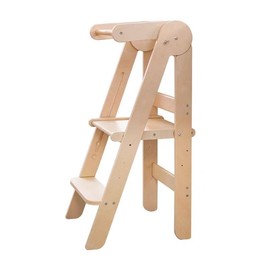 Foldable Step Stool for Bathroom Sink, Adjustable 3 Step Stool for Kids Toilet Potty Training Stool with Handles