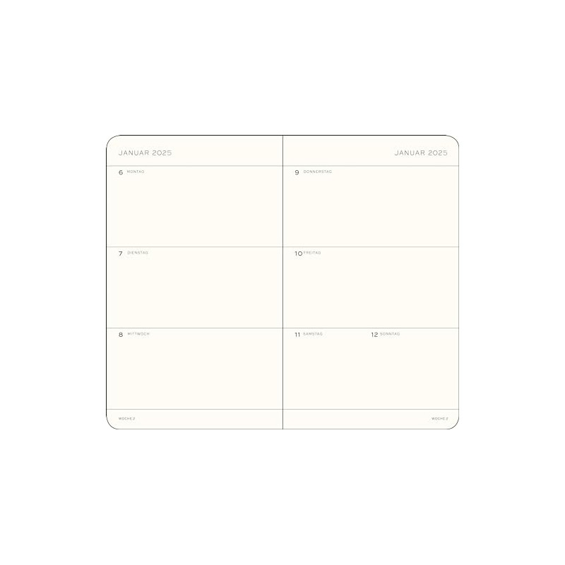 LEUCHTTURM1917 370578 Weekly Planner 2025, Pocket A6 Softcover - 12-Month