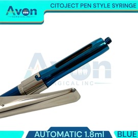 Pack of 3pcs Dental Automatic Pen Style Citoject Syringes, 1.8mL, Autoclave-Safe German Stainless Steel (Blue+Brown+Multicolor)