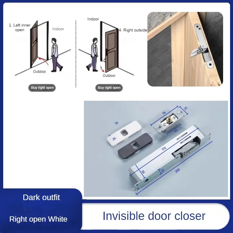 Automatic Hydraulic Door Closer, Adjustable Soft Close Buffer with Aluminum