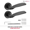 Decoranddecor Solitude Matt Black Door Lever Handles On 54mm Rose