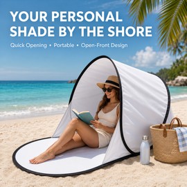 Pop-Up Beach Tent with UV Protection, Instant Automatic Beach Sun Shelter, Lightweight Foldable Portable Shade Tent with Carry Bag for Beach, Camping, Picnic & Fishing