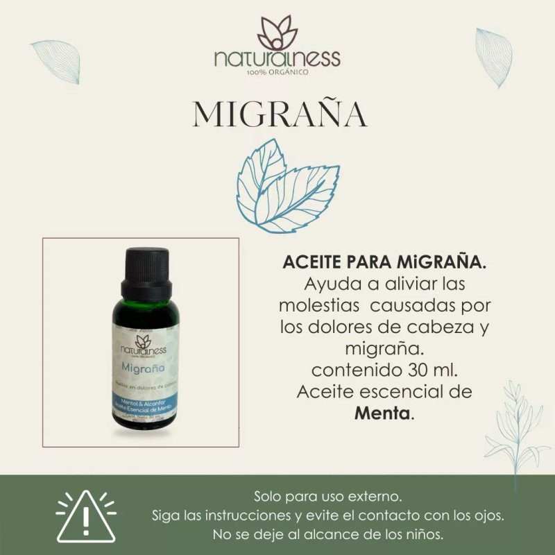 Naturalness - Aceite Anti Migraña - Tamaño 30ml