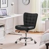 Yaheetech Armless Desk Chair Modern Tufted Office Chair Faux Leather