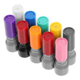 DOITOOL 10pcs DIY Engraved Seal Stamp Making Tool Round Ink Stamp Case for Crafting Projects Durable Seal Making Supplies for Parties and Events