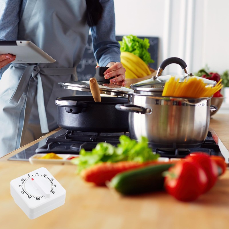 PATIKIL 60-Minute Visual Countdown Timer, 2 Pcs Mechanical Wind Up