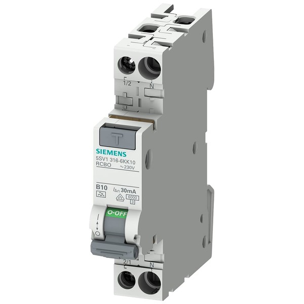Siemens 5SV13166KK10 FI/LS Compact RCBO 1P+N 6kA TypA 30mA B10