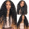 24 Inch Women's Real Hair Wig, Deep Wave Human Hair