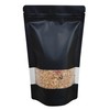 Rightpak Window Black Matt Stand Up Pouches with Resealable Zipper