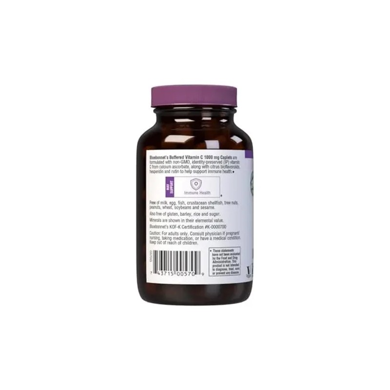 Bluebonnet Vitamina Tamponada 1000mg Cápsulas Veganas